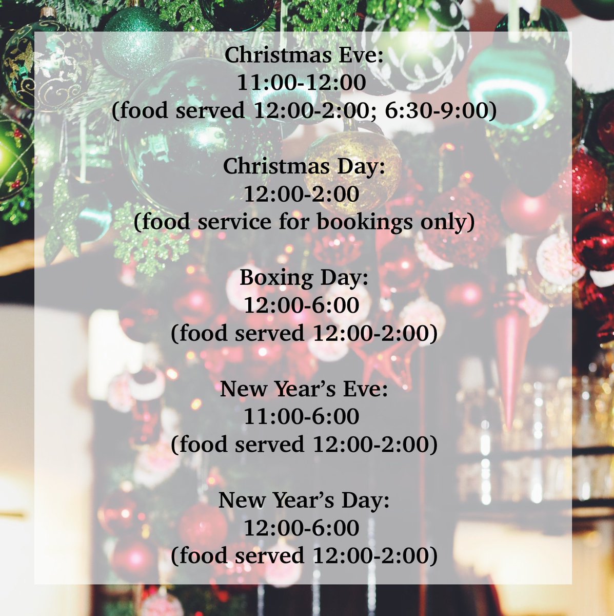 SpottedCow1540's tweet photo. Christmas Opening Hours at The Spotted Cow! 🎄🐄 #FestiveTimes #Angmering #WestSussex #PubLife #Christmas https://t.co/QiqMj8NOKh