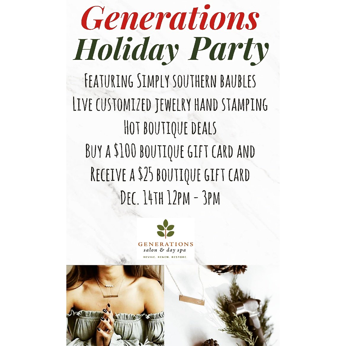 Come join us 12/14 12-3pm!
LIVE hand stamping handmade jewelry <a href="/ssbaubles/">SimplySouthernBauble</a> #handmadejewelry #raleigh #nc
Hot boutique deals &amp; giftcard special!