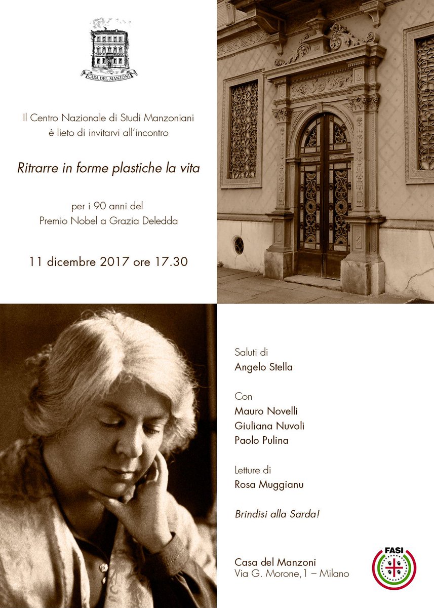 Serata sarda per Grazia Deledda, lunedì 11 dicembre