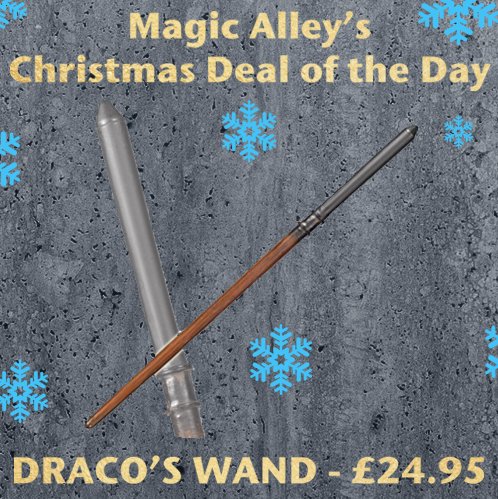 MagicAlleyUK's tweet photo. Draco Malfoy's wand is just £24.95 on our Christmas deal of the day - ends at midnight tonight! https://t.co/B9BEx2GMd9 #harrypotter #potterhead #dracomalfoy https://t.co/AmqiK4errI