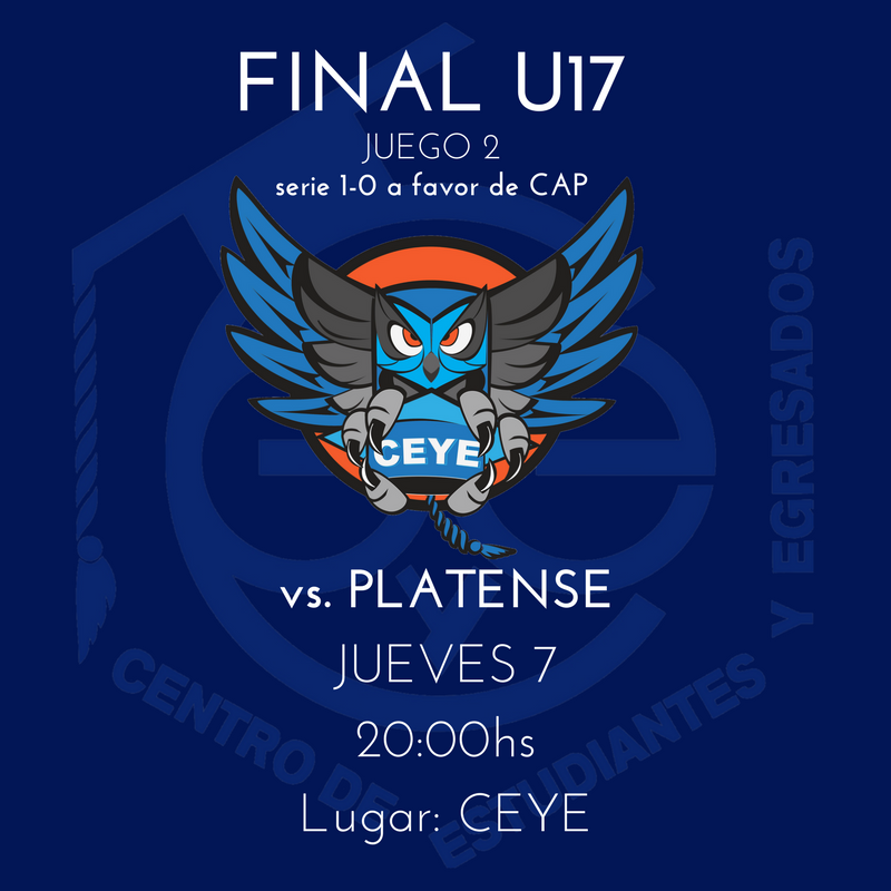 ¡SEÑORES YO DEJO TODO, ME VOY A VER AL CEYE!
hoy se juega la segunda final de cadetes y todos tenemos que ir a acompañar a los chicos y al club que tanto queremos. 
#vamosCEYE