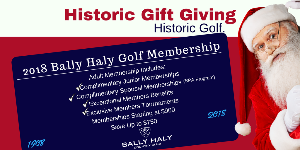 BallyHaly's tweet photo. Do you have someone on your list that has been reallllly NICE this year?! 
A 2018 Bally Haly Golf Membership may be order~ and would be an extra special surprise under the tree ! 
Contact Mike @ 726-4021 ext 4/membership@ballyhaly.com 
#BallyHaly1908 #yyt #StJohns #RecNL #GolfNL https://t.co/3Ip4DUxNwx