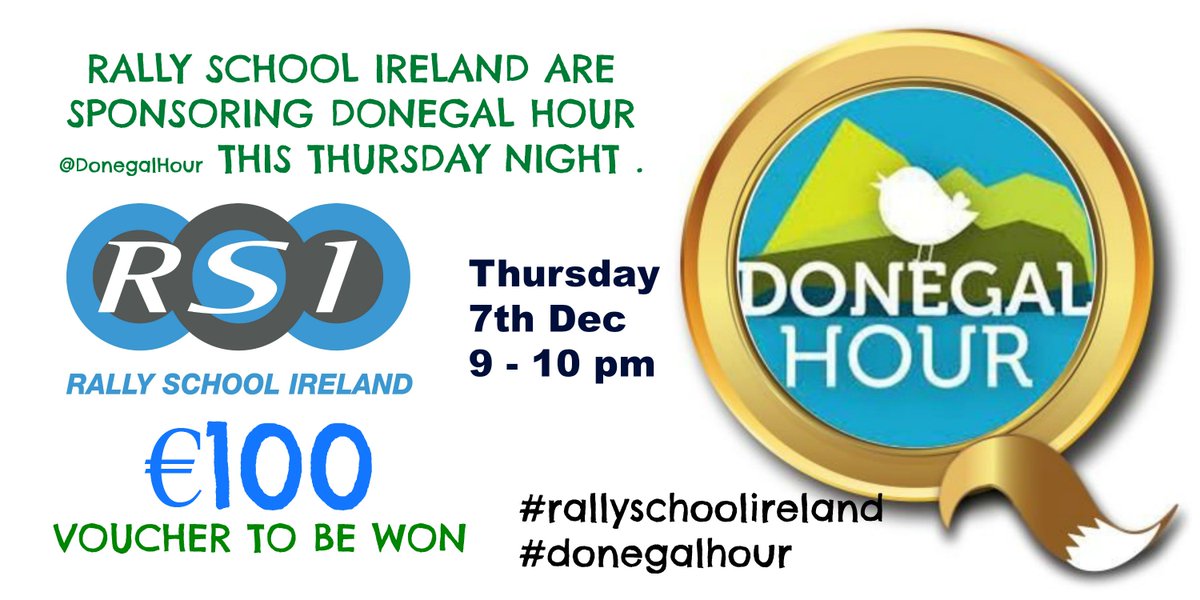 rallyschoolirl's tweet photo. What are you doing between 9 -10pm interested in winning €100 voucher for @rallyschoolirl on @DonegalHour @donegalDaddy   @krismeeke  @moonspeed77
  @skysocialrocket @DaraghKeany  @Megan_B63 #rallyschoolireland #donegalhour https://t.co/POjvs97khO