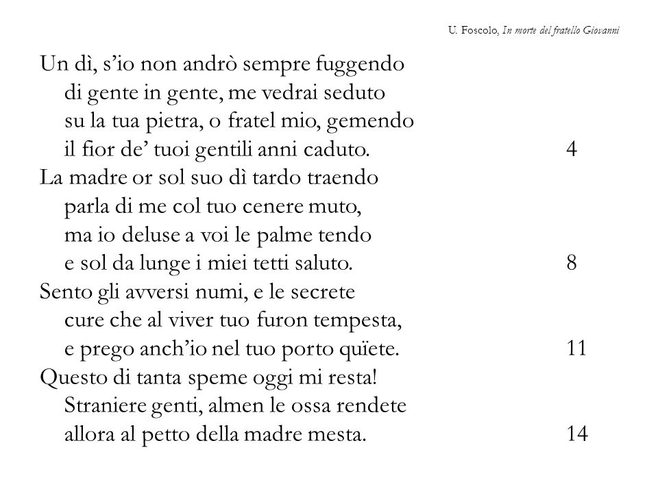 Figure Retoriche Nella Poesia In Morte Del Fratello Giovanni In Morte Del Fratello Giovanni Poesia - Poesie Poesie