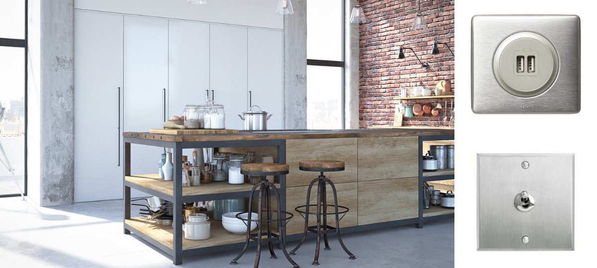 Legrand's tweet photo. Cuisine industrielle : la puissance et l’harmonie des matières « brutes » https://t.co/7ODL0PAr03 #Legrand #tendance #architecture #industrielle #design #celiane https://t.co/G1UIrJ1wMd