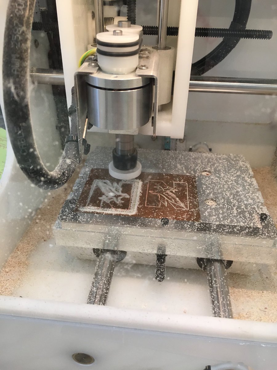 bthompso_99's tweet photo. Ss being creative using our #electronics class printed circuit board CNC mill to cut @NCHSOFFICIAL glam #makerspace #cte #inspire203 @bantamtools https://t.co/Q3UljJlIzO