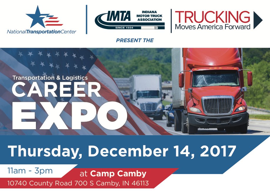 NTC (@nationaltcenter) on Twitter photo Dec.14- Event to help connect #Veterans to training through the NTC & career opportunities available in the #transportation & logistics industry right now!
Please share with anyone who might benefit from this Career Expo!
<a href="/DeptVetAffairs/">Veterans Affairs</a> @InVetAffairs <a href="/VetsOutreachCtr/">VeteransOutreachCtr</a> <a href="/intrucking/">IN Motor Truck Assoc</a> Dec.14- Event to help connect #Veterans to training through the NTC & career opportunities available in the #transportation & logistics industry right now!
Please share with anyone who might benefit from this Career Expo!
<a href="/DeptVetAffairs/">Veterans Affairs</a> @InVetAffairs <a href="/VetsOutreachCtr/">VeteransOutreachCtr</a> <a href="/intrucking/">IN Motor Truck Assoc</a>