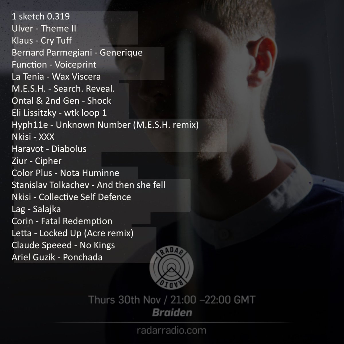 tracklist and audio for last week's <a href="/radarradio/">Under The Radar</a> show, some exclusives and old (occasionally) and new (mostly) faves mixed in:  soundcloud.com/braiden/1-hour…