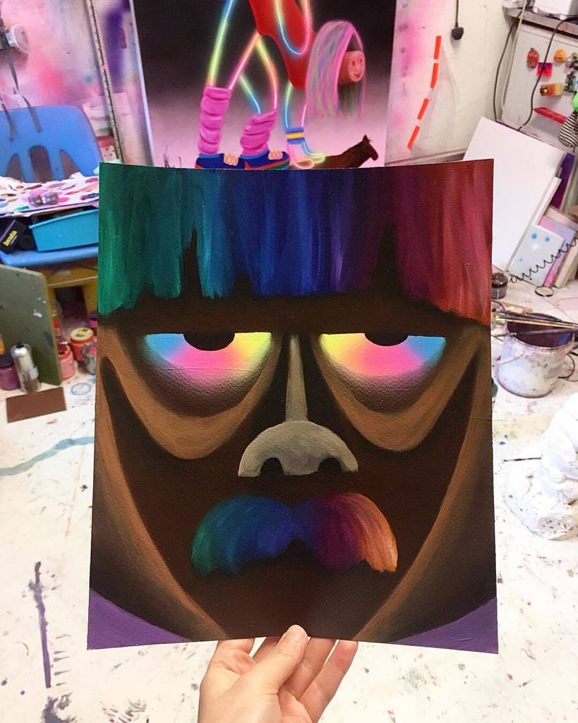 superfuturekid's tweet image. My 'Suburban Cowboy' is 1 of 4 paintings on paper I'll be showing at @krisday 's #papercuts at @trippgallery on Dec 14-16. All 4 are oil, airbrush and varnish on watercolour paper, 10" x 12", £250 each🤘🖌🎁 🎄