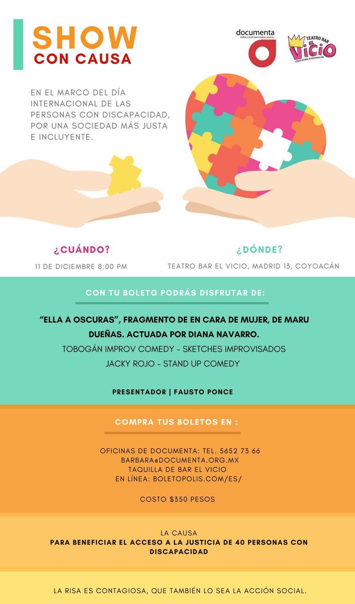 masirvent's tweet photo. El Sistema de Justicia no tiene mecanismos para que personas con discapacidad participen, de ahí surge la iniciativa de #FacilitadoresDocumenta. 
Ve a #ShowConCausa  y ayúdanos a continuar con este proyecto. Compra tus boletos: barbara@documenta.org.mx y https://t.co/AUF8zPti0O https://t.co/DpPGYuGxcG