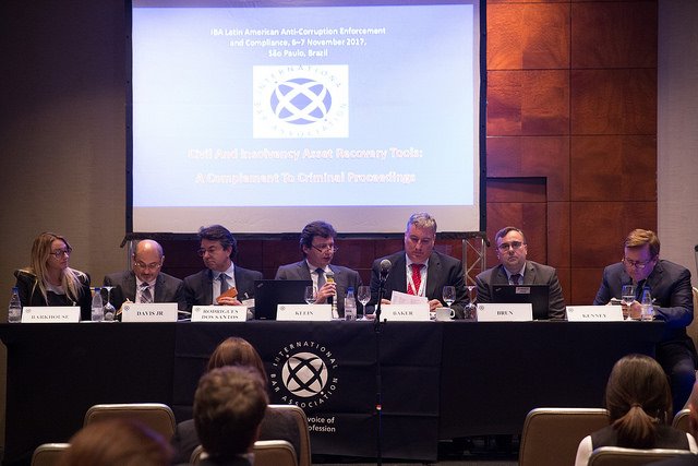 SequorLaw's tweet photo. Founding Partner @AssetRecoveryEd and Attorney Nyana Miller attended the IBA Latin American Anti-Corruption Enforcement and Compliance conference in São Paulo, Brazil on November 6-7. Ed spoke on "Civil and Insolvency Asset Recovery Tools: A Complement to Criminal Proceedings. https://t.co/0mU18CZnJu