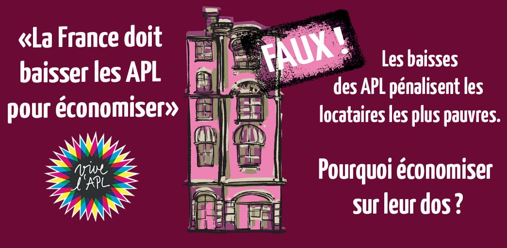 Baisser les #APL pour économiser ? NON, pas d'économies sur le dos des locataires et des mal-logés ! #VivelAPL
Pour plus d'infos, notre argumentaire : vivelapl.org/argumentaire-5/