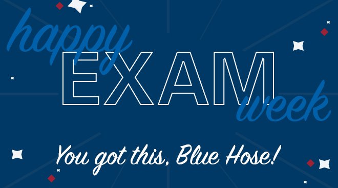 presbycollege's tweet image. #GoodLuck to all of our #BlueHose students during #ExamWeek!
