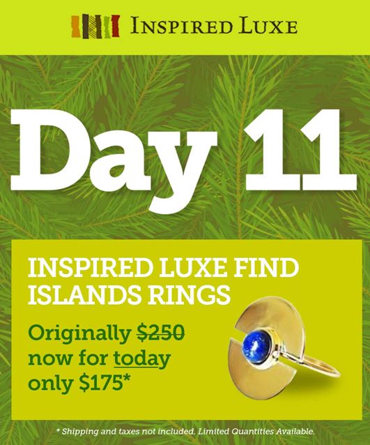 Day 11 of Our #12DaysofChristmas Promotion – Don’t Miss Out! An Inspired Luxe Find, this hand cut and fabricated polished brass ring with lapis lazuli semi-precious stone is perfect for any occasion! Shop Now:bit.ly/2Bcddko #happyholidays #holidays #holidaygifts #gifts