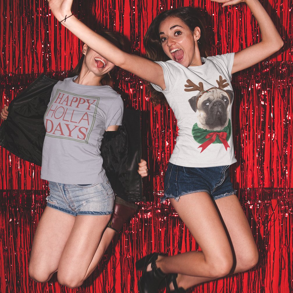 TrendTeeBrand's tweet photo. Happy Holla Days from me and my friends -- shop #TrendTee and save 15% off your total order
#ChristmasFashion #FashionBlogger #TrendTee #UglySweaterParty https://t.co/tYfwBtYtkA