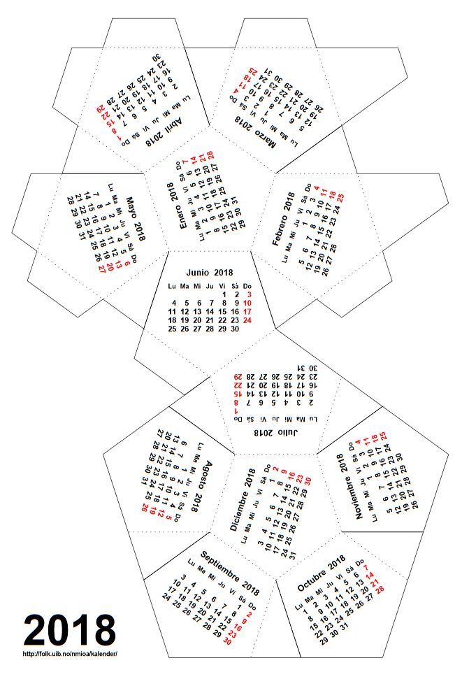 Ztf Fct On Twitter Un Calendario Dodecaedrico Para 2018 Https T Co D3cj1on8bm calendario upv ehu