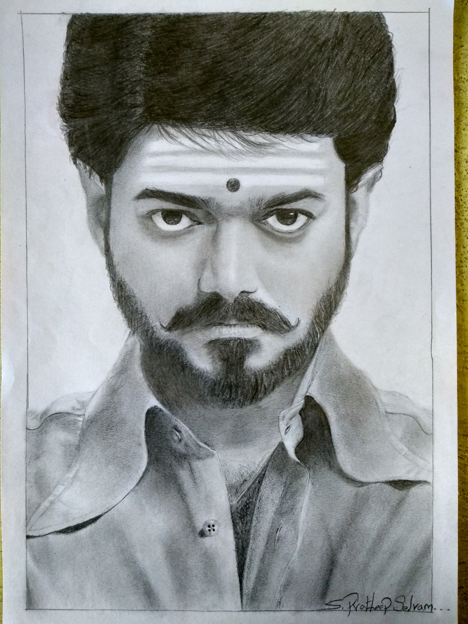 Pratheep selvam on Twitter "My sketch of actorvijay Thalapathy Da😍😘