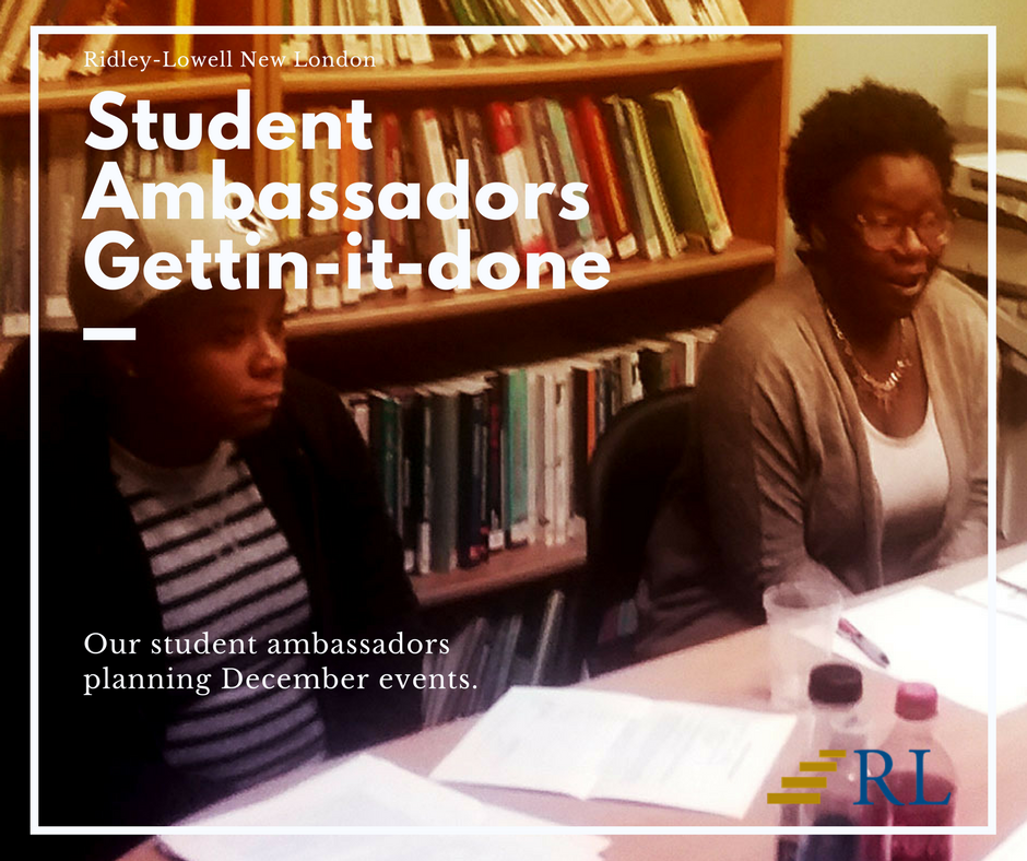 RidleyLowell's tweet photo. Student Ambassadors in a planning session, planning activities for the month of December! https://t.co/kT2aPDGBUE