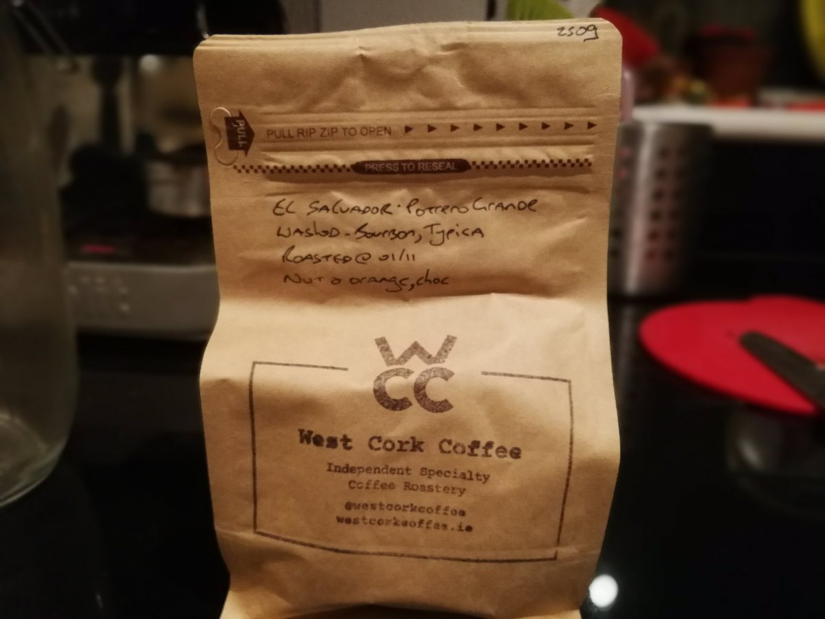 I am currently enjoying @WestCorkCoffee 's El Salvador beans. Bought today in <a href="/oneillcoffee/">O'Neill Coffee</a> whilst taking a break from all those bloody students. #ProfessionalLickArse