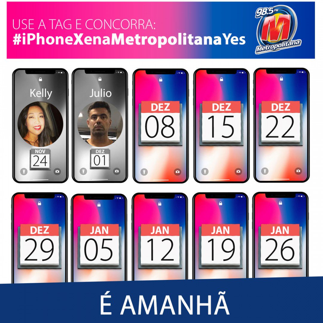 10 iPhones X!!!
Um por semana e o próximo sai dia 08/12 😉 
ㅤ
Use a tag 👉... instagram.com/p/BcaMjzNnMXM