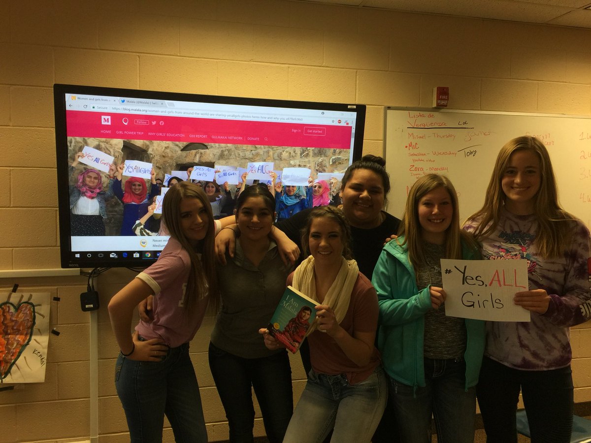 CamiKostreva's tweet photo. @Malala a group of girls, 15-18 years-old, just finished reading your biography in my class. It was eye-opening for all of us. Thank you for being a voice for all #withMalala #EducationForAll #equality https://t.co/zVT5y25lgZ