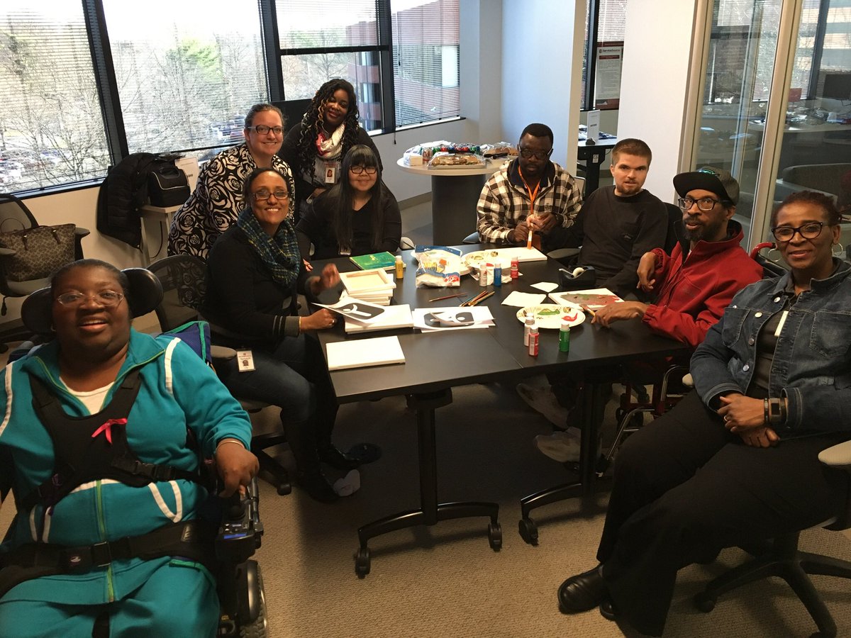 ServiceSource1's tweet photo. A few of our participants getting ready for their close up! These awesome self-advocates are going to explain what #servicesource means to them in our #purpose initiative video. #inclusivecommunities https://t.co/GwTGxVmkfg