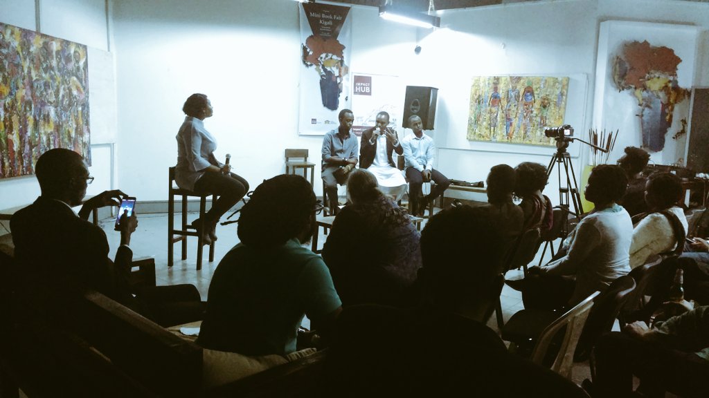 RosebellK's tweet photo. Tonight at a book fair @OmniaShawkat leading the conversation on digital storytelling telling in East Africa
#EAMLab2017 https://t.co/olXGl7Oka7