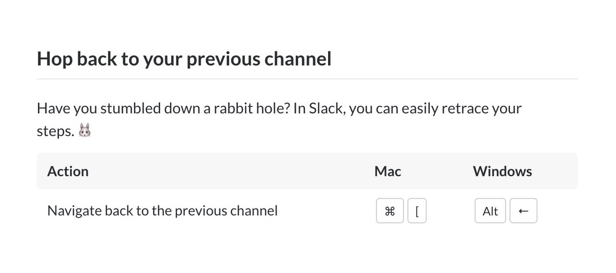 CreativeNewman's tweet image. TIL @SlackHQ has a keyboard shortcut for ‘back’! This is amazing; I *always* forget which channel I was just in.