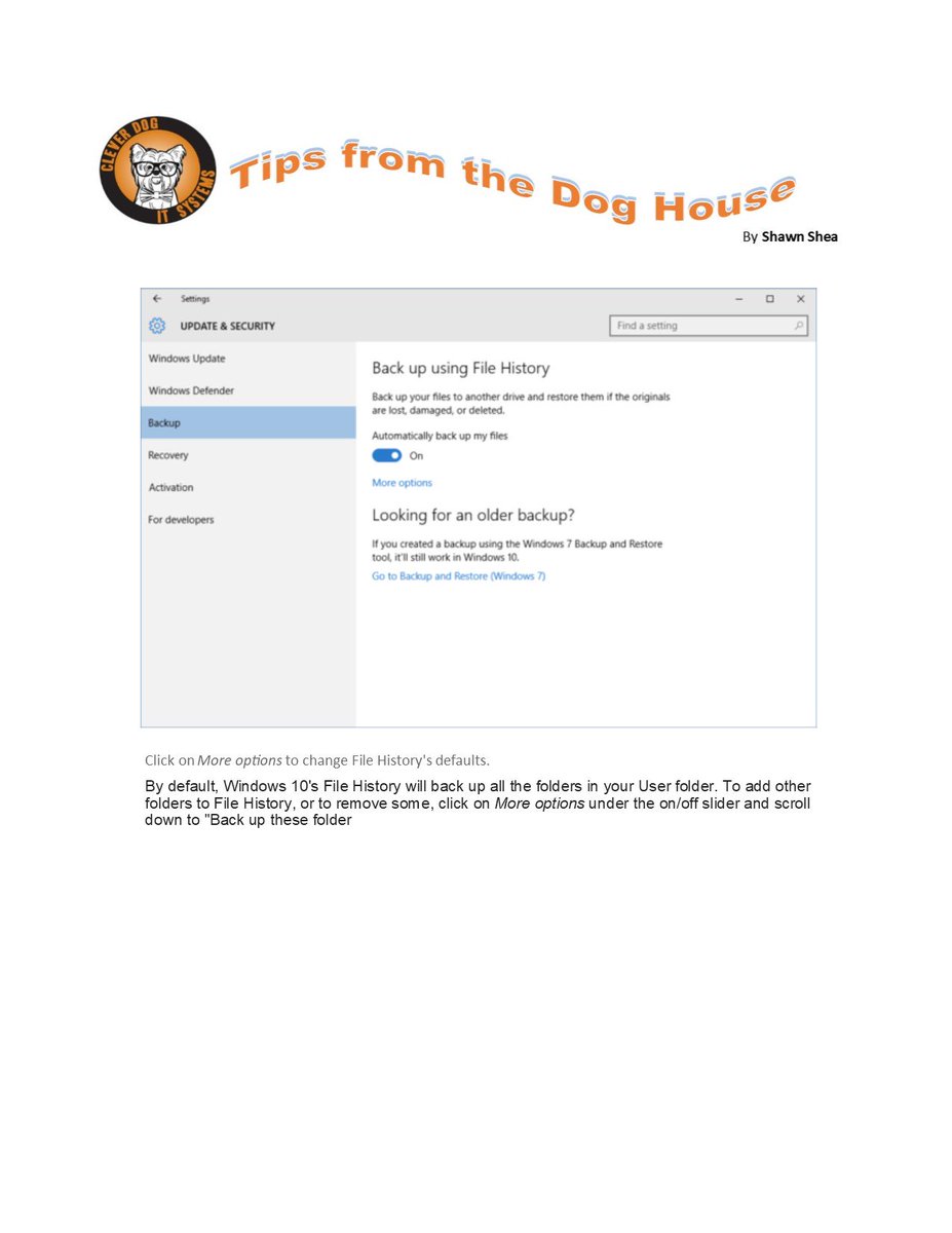 CleverDogIT's tweet image. #tipsfromthedoghouse #windowsbackup