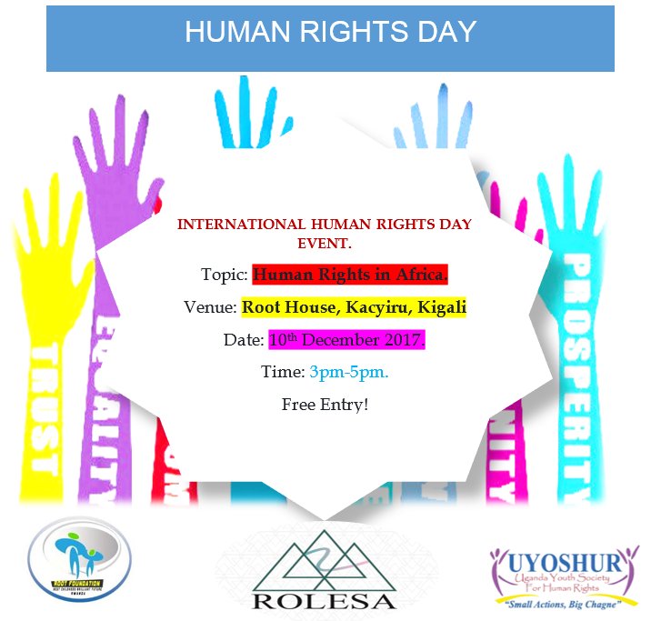 kiiza_SH's tweet photo. Join us on Human @UNHumanRights Day as we discuss human rights in Africa. #Rolesa #HumanRightsDay #Rootfoundation #UYSHR @ComSecYouth @commonwealthsec @TheRCSAfrica @LeadingChangeUC @CwealthStudents https://t.co/wV2MzIu1D9
