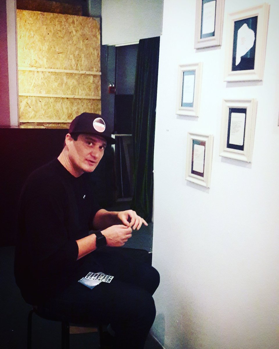 WeCanFly17's tweet photo. #tbt @MatLloydPoet setting up @DoomedGallery for our August Premier. #London #spokenword #Skatecreate #gallery #creativespace https://t.co/9vltQLdDnz