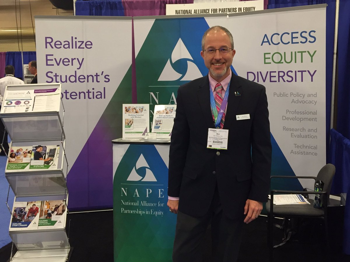 BenWilliamsPhD's tweet photo. Come visit me (@NAPEquity) at Booth 819 @ #VISIONCTE2017 to see our new toolkit "Ensuring Equity in PBLs". Special session at STEM IS CTE Symposium Sat at 1:45pm. https://t.co/GrDuI0dQpS