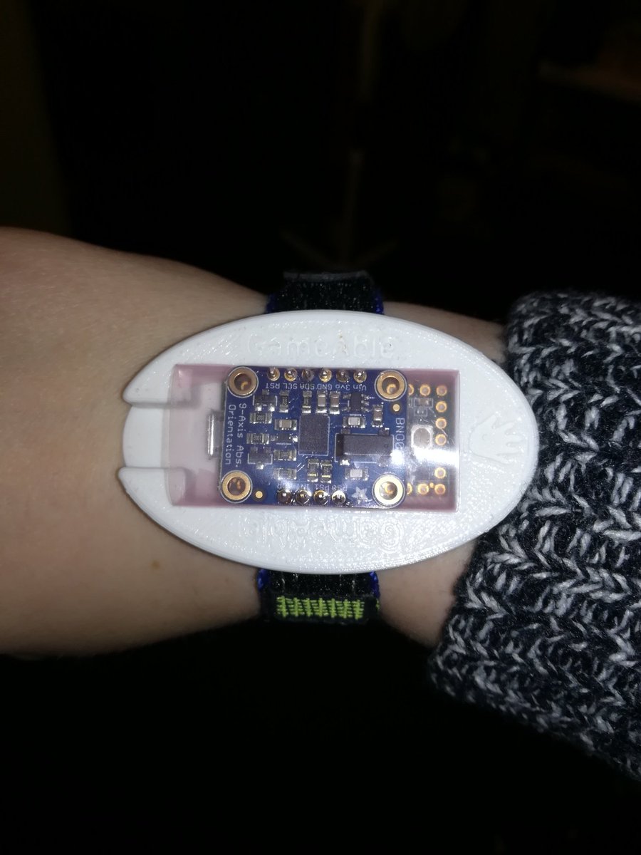 GameAbleLdn's tweet photo. We've got an initial prototype of our wrist strap made for @enablemakeathon London! https://t.co/NaCzhwnGys