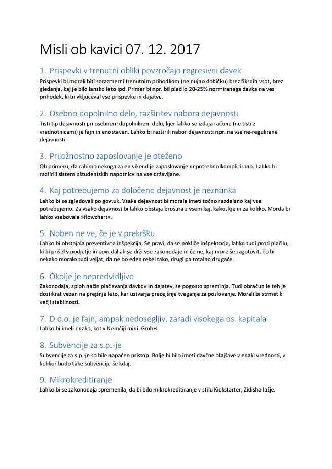 seba1337's tweet image. Misli ob kavici glede reform podjetništva ...