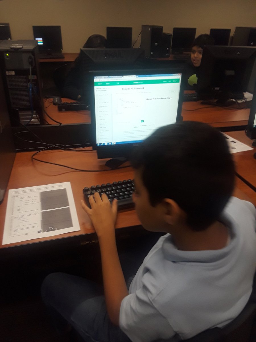KingSTEMgineer's tweet photo. Kudos to our awemazing KMS librarian Mrs. Yantus for taking time out of your busy schedule to do an html "Hour of Code" lesson with our 6th grade Intro To Tech Apps students. #HourOfCode #KMSSTEM https://t.co/ock0Hq9Rg5