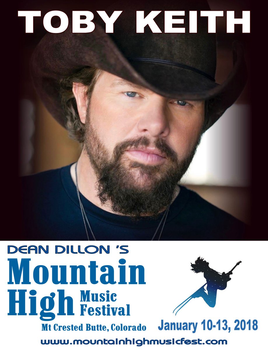 Tickets still available for Mountain High's 2018 #musicfest in #Crestedbutte Looking forward to <a href="/tobykeith/">Toby Keith</a> <a href="/kendellmarvel/">Kendell Marvel</a> <a href="/sonialeigh/">Sonia Leigh</a> <a href="/jamey_johnson/">Jamey Johnson</a> <a href="/kelliepickler/">kellie pickler</a> Tracy Byrd &amp; more!  Get tix now at goo.gl/c2X5uz