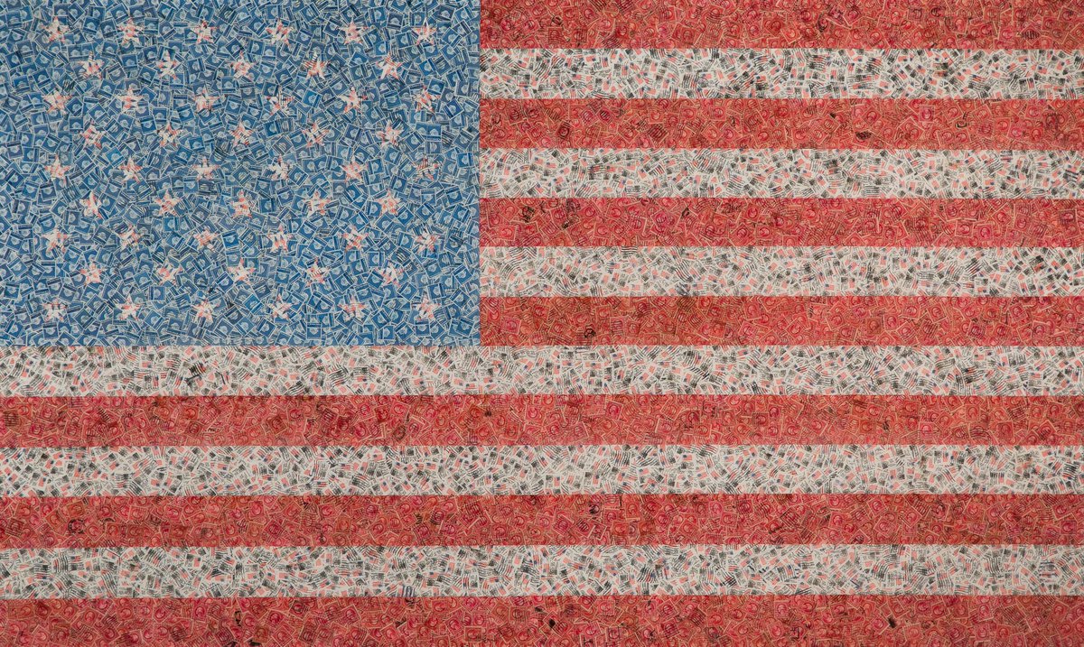Artspace_8's tweet photo. New vintage U.S. postage stamp collage artwork from Jordan Scott now at Artspace 8 on 900 N. Michigan Ave. in downtown Chicago! #art #fineart #collage #collageart #vintage #900NMichigan #artspace8 https://t.co/5sfxwvXrDW