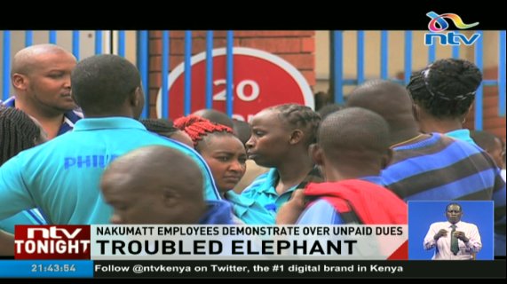 ntvkenya's tweet photo. Troubled elephant: Nakumatt workers say they have gone 6 months without pay #NTVBusiness @Hudheifaden https://t.co/5HORiHJWgS
