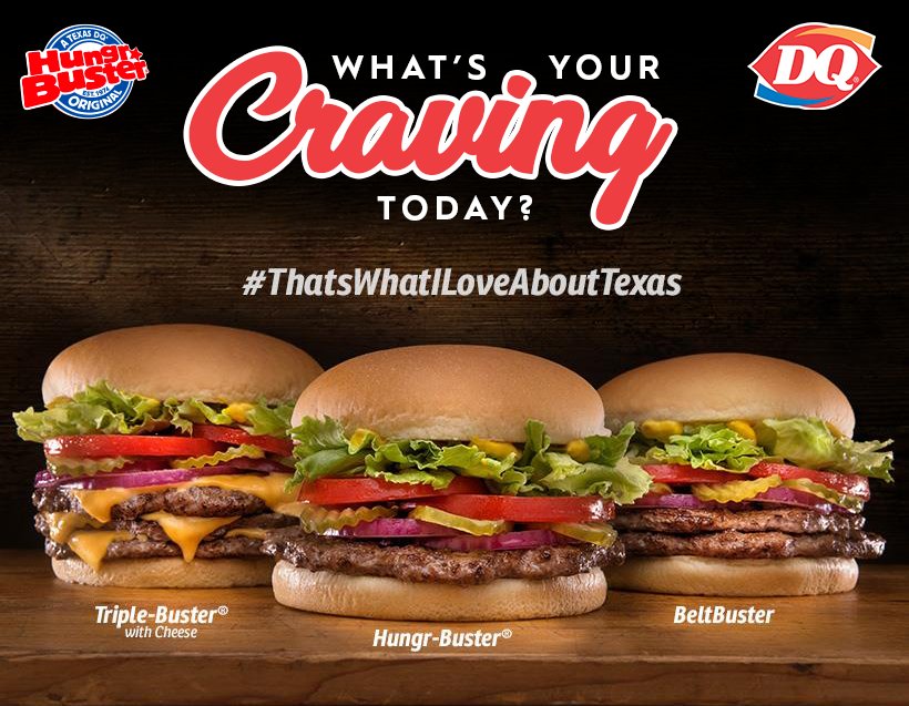 thedqteam's tweet photo. Let us know... What are YOU #craving today? #HungrBuster #BeltBuster #TripleBuster #ThatsWhatILoveAboutTexas ๐ https://t.co/XBmQSXAj1b