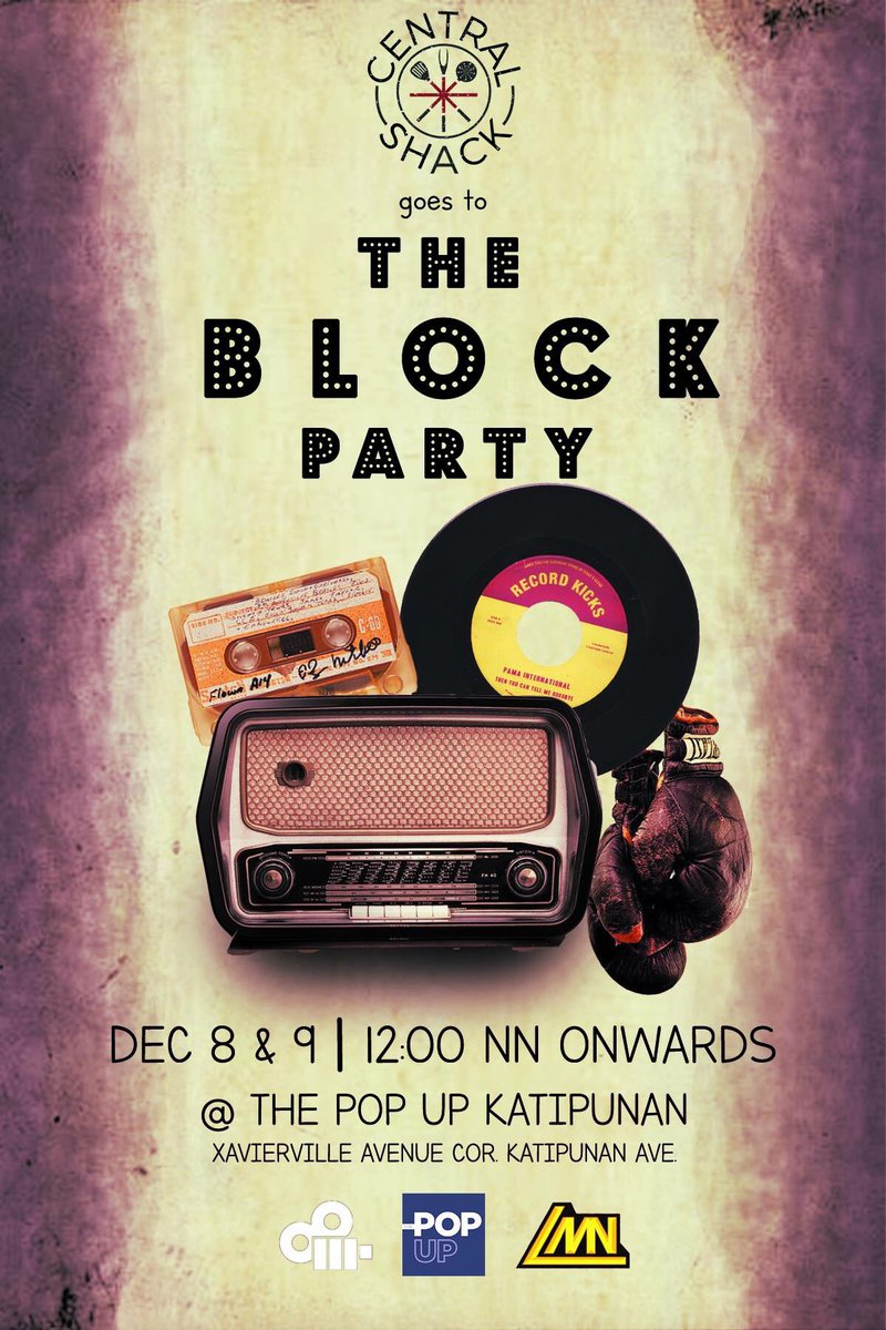 centralshack's tweet photo. CENTRAL SHACK goes to THE BLOCK PARTY! 🙌🎶

Jam 🎤; Dance 💃🕺; Spectate 😮  and; Munch a platter o' Taters 🥔 with us!

Don't miss us at BOOTH F14 at The Pop Up Katipunan! 
👉😏👉

See y'all Potato Babies! 🥔👶

#centralshack #thepopup #theblockparty #snack #potato #foodie https://t.co/tRppjEb3JC