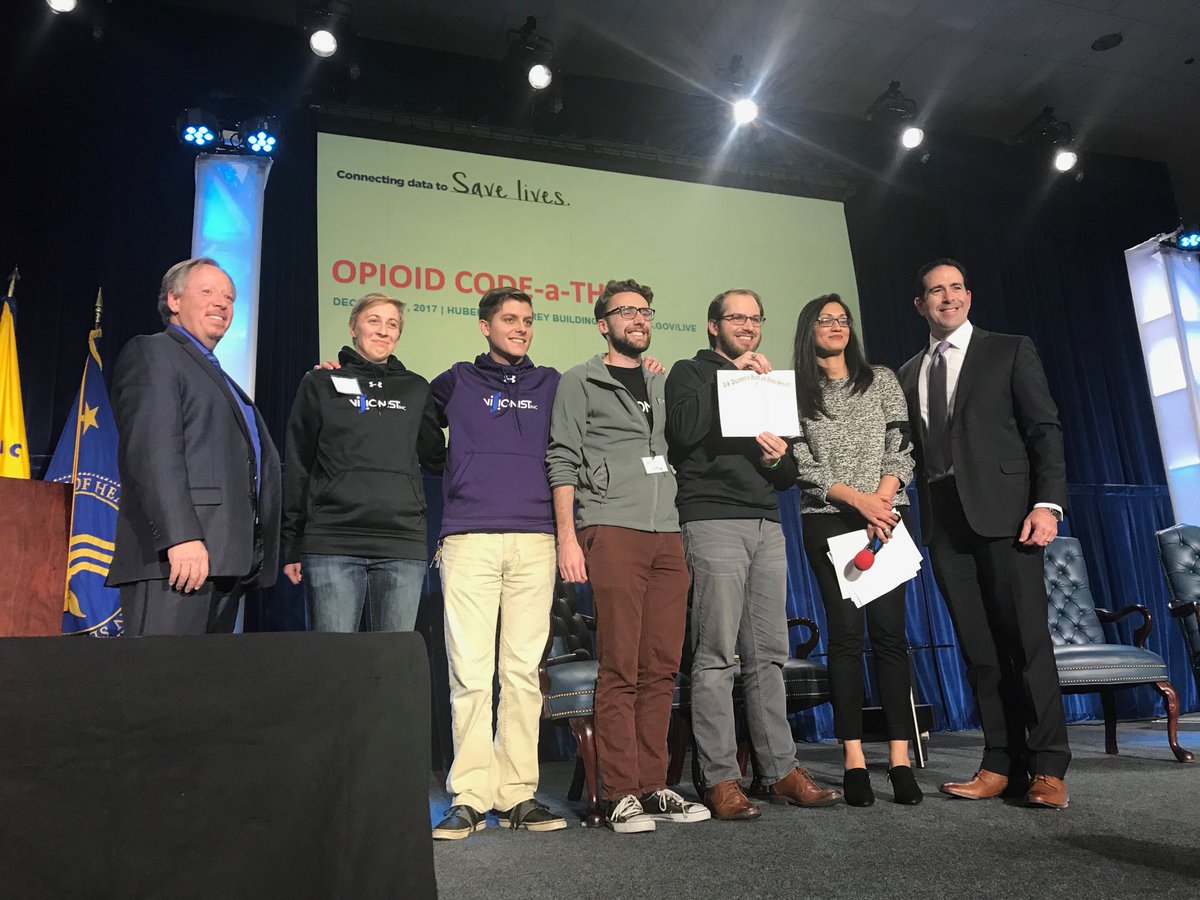 dmessing's tweet image. First place for prevention track at #DataforOpioids visionists