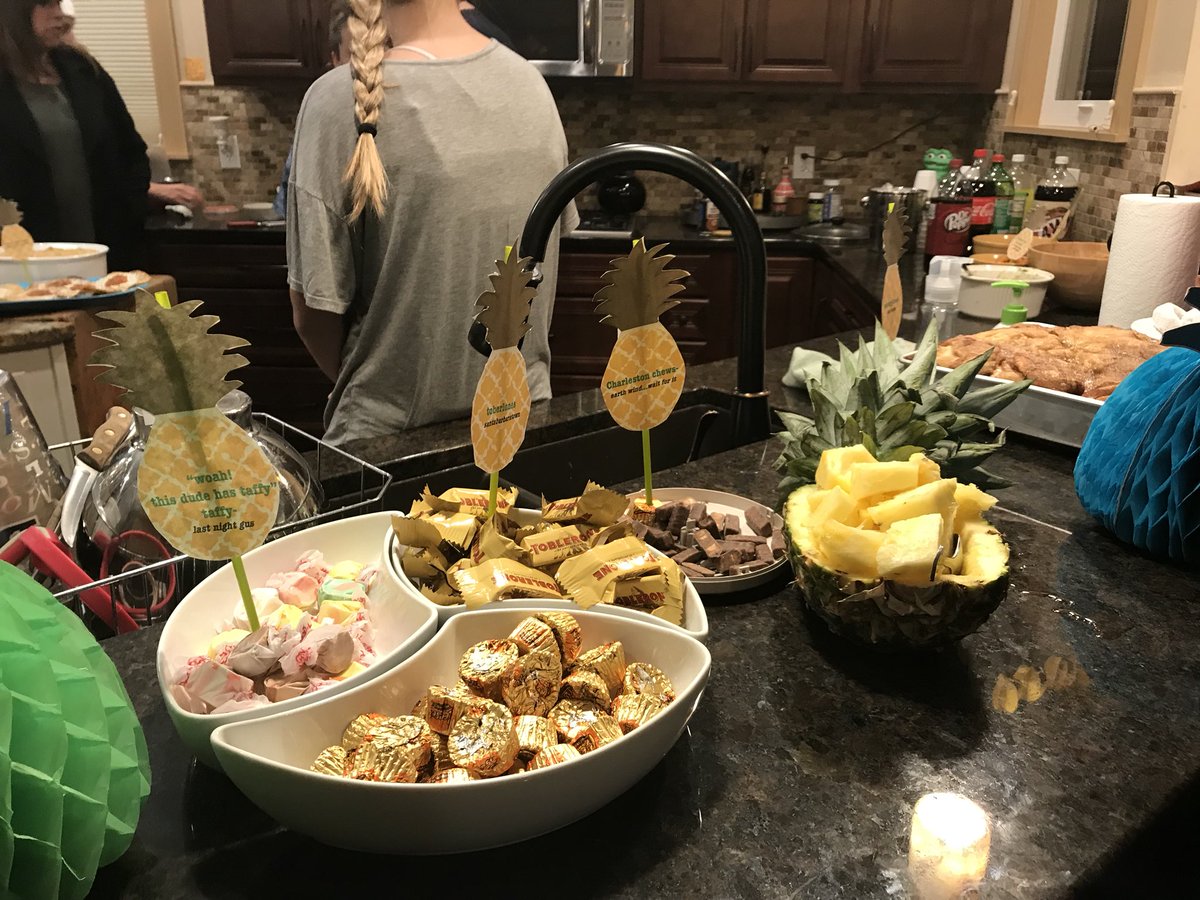 coopenator15's tweet photo. #PsychTheMovie watch party with the besties! 🍍🍍 @Psych_USA @JamesRoday @DuleHill @maggielawson @Omundson @nelsonKirsten @corbinbernsen 

All Psych themed foods from various episodes! 🍍 https://t.co/YD0qCK23XX