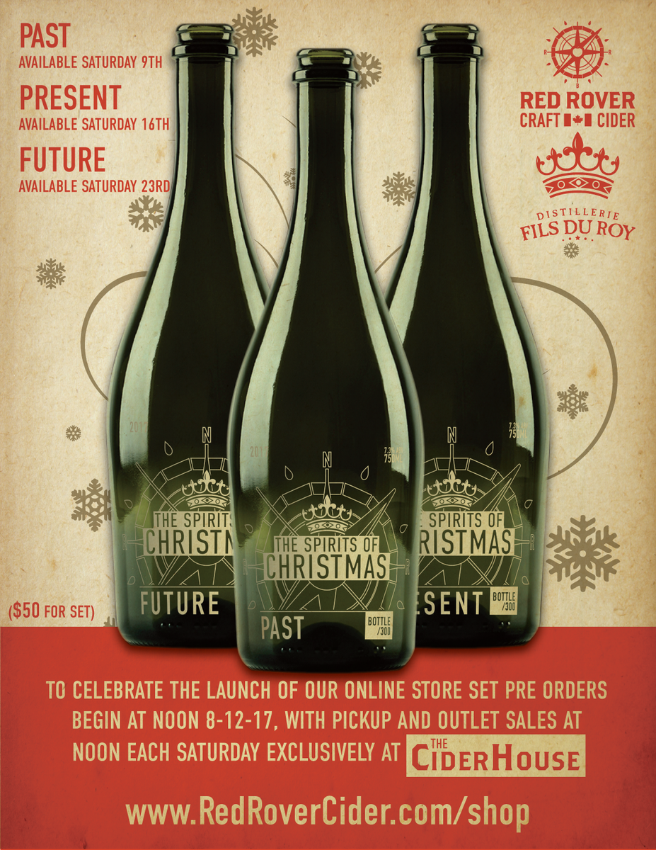 THE SPIRITS OF CHRISTMAS START THIS SATURDAY!

AND THE SURPRISE, YOU CAN PRE ORDER THE SET NOON TOMORROW AT OUR NEW ONLINE STORE!!! redrovercider.com/shop