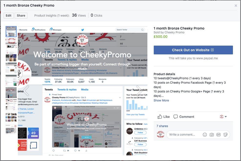 CheekyPromo's tweet photo. 1 month #CheekyPromo for #musicians £500 iinc 10 posts #CheekyPromo #Twitter (51K followers) #Facebook #Google #Instagram #Soundcloud #LinkedIn #Fickr #Tumblr, #Pinterest, #YouTube, #music, #video, #singer https://t.co/nnTIRLt973 #songwriter #band #artists #SocialMedia https://t.co/mSkip7tevh