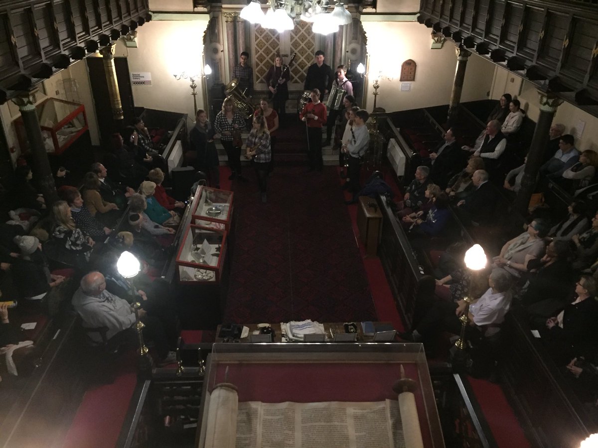 mcrjewishmuseum's tweet photo. “Learning to play Klezmer makes you listen differently” - Michael Kayan Kapelye in tonight’s #klezmer extravaganza #SynaGigs https://t.co/nnATI4VmhN
