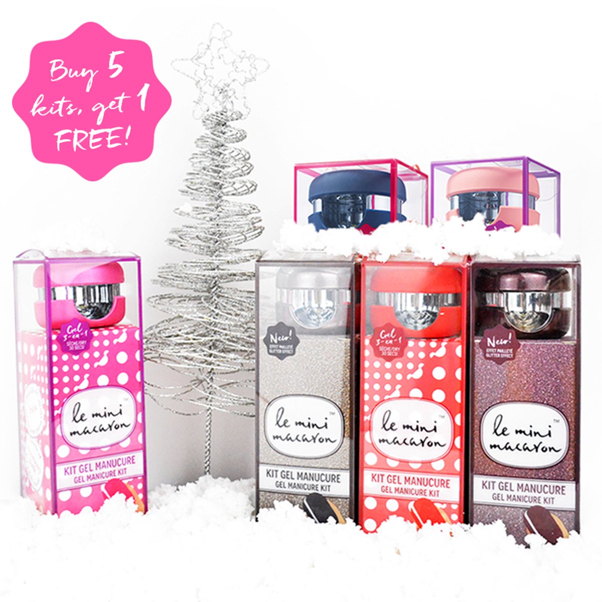 The perfect #stockingstuffer just got even better! Whether you give a little extra or keep it for yourself — buy 5 kits, get 1 absolutely FREE with the code PARTYOFSIX at checkout 😍👯‍♀️🛍 #leminimacaron #sale #shopping #gelnails #gift