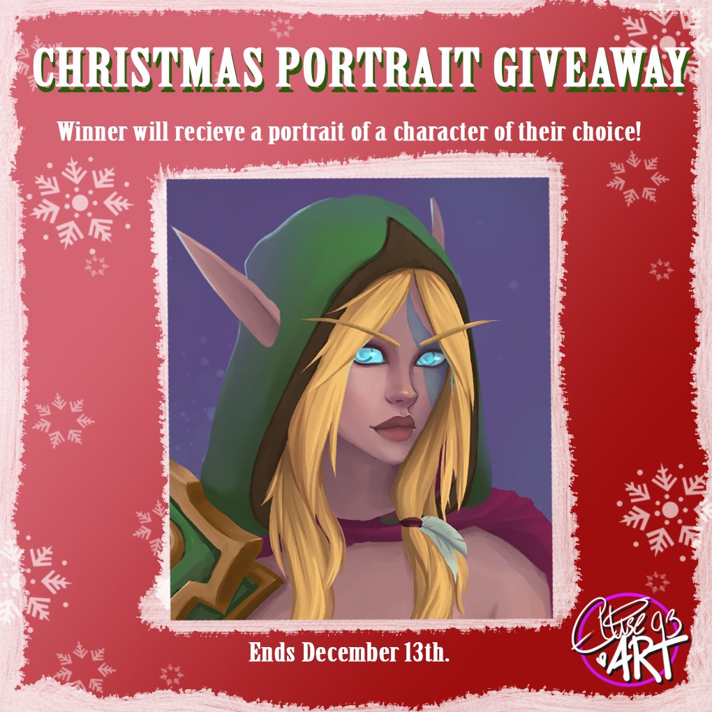 SINHERGame's tweet image. 🎁CHRISTMAS PORTRAIT GIVEAWAY!🎁Follow me and retweet for a chance to win a portrait of a character of your choice, just in time for Christmas! 🎄