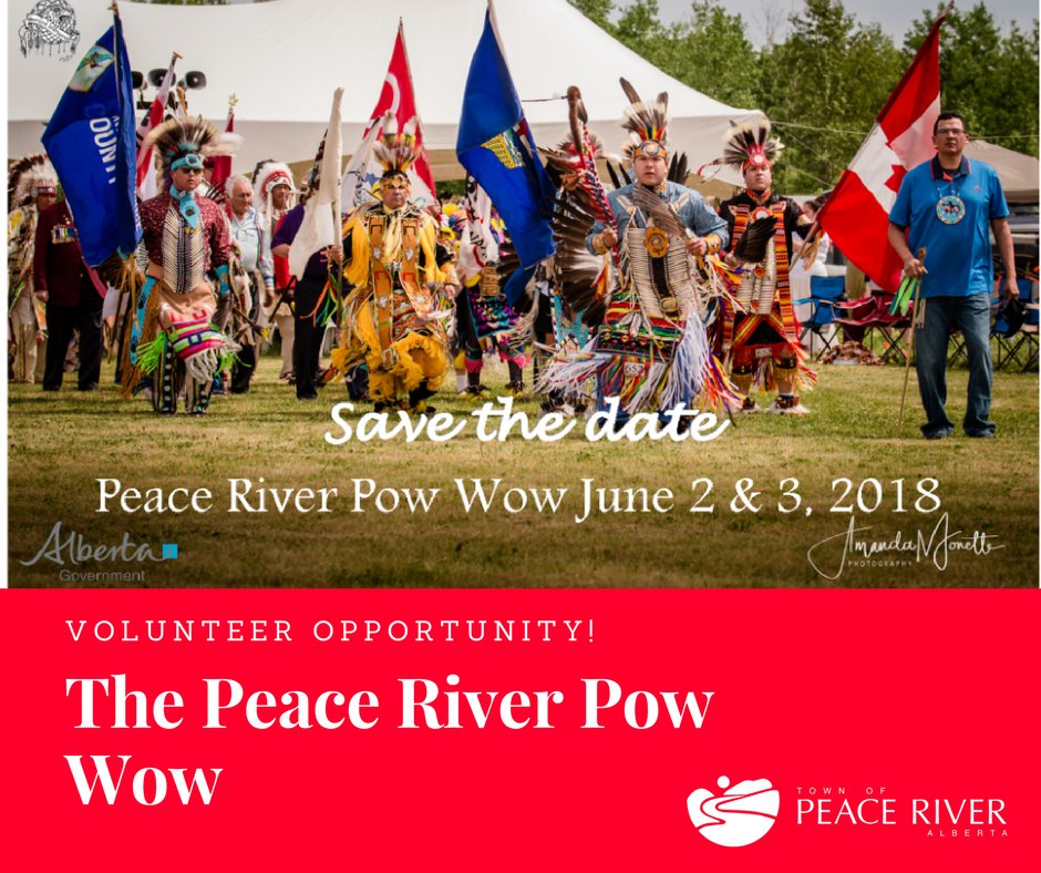 PeaceRiverAB's tweet photo. The Peace River Pow Wow needs volunteers.
Details on our website.
https://t.co/4kLf2DvOme
#VolunteersofPR #PeaceRiver https://t.co/wVWCTsRCqN