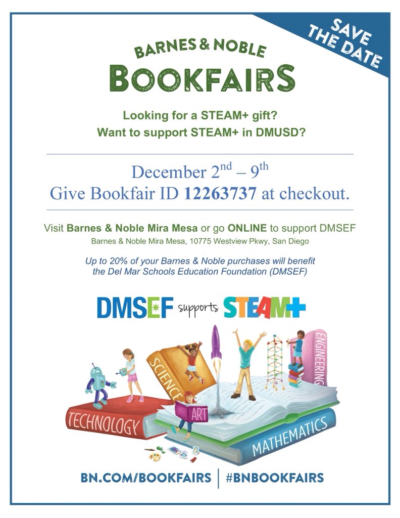 DMSEF8's tweet photo. #SupportSTEAM+ with #BNBookFairs starts TODAY!!!
Join the shopping fun and use Code:12263737 https://t.co/I4xrVOPLX6