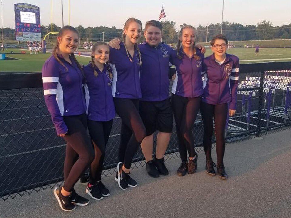 CCHSDT's tweet photo. #tbt to FNL with our team! We’re looking forward to dancing at the basketball games tomorrow night. Will you be there? Girls JV at 6 &amp; Varsity at 7:30!

#gocamels #cchsdt #purpleandgold https://t.co/eR9EjODALO